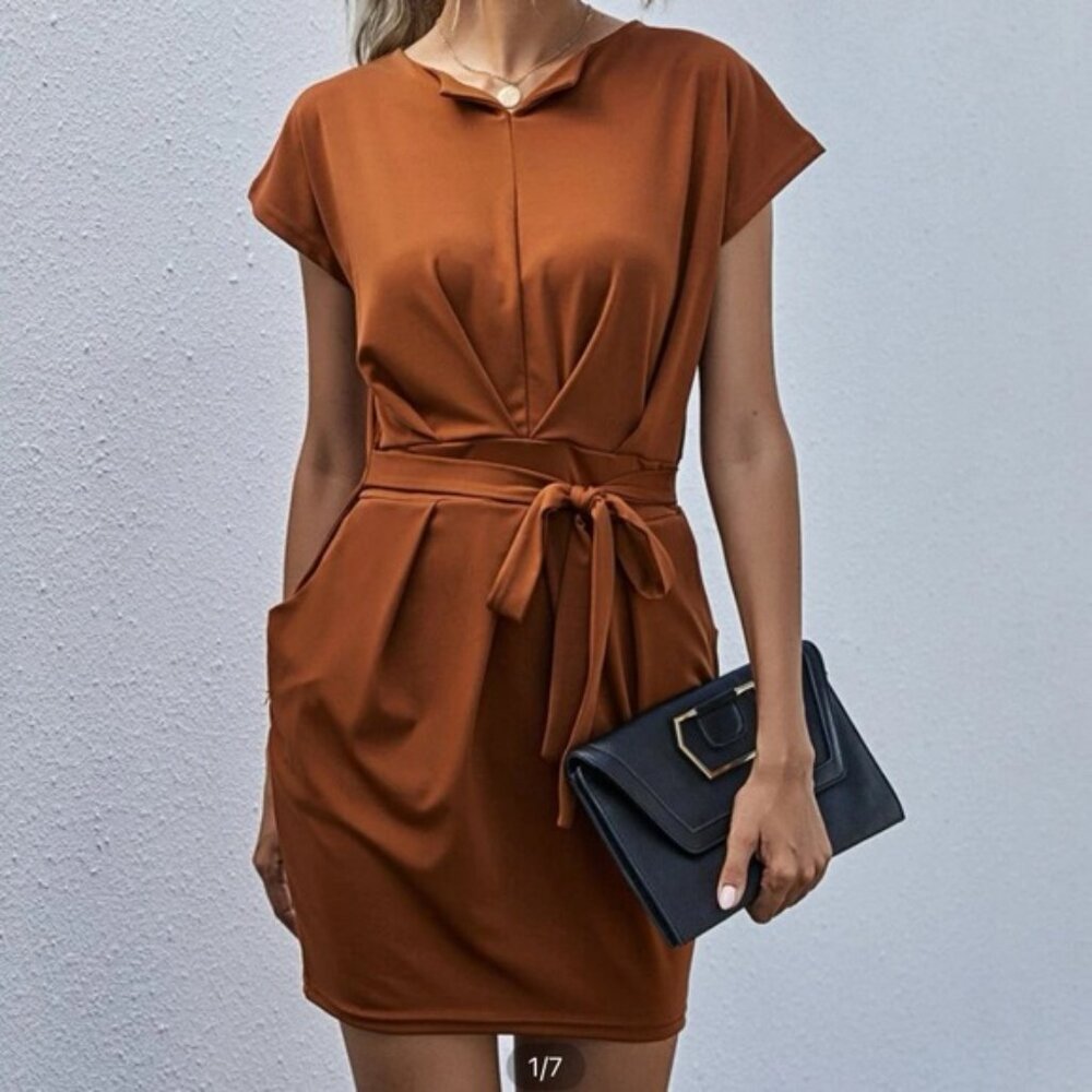 Rust Orange Dress size small .
